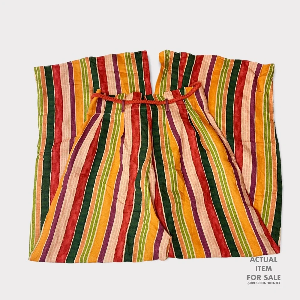 FARM RIO x ANTHROPOLOGIE Augustine Wide-Leg Striped Linen Pants_8